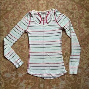 Vintage Ocean Pacific / OP Multicolor Striped Long Sleeve Tee - nearly mint Med